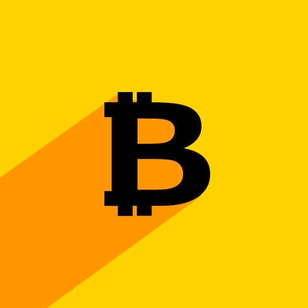 Moderno design bitcoin giallo. illustrazione vettoriale