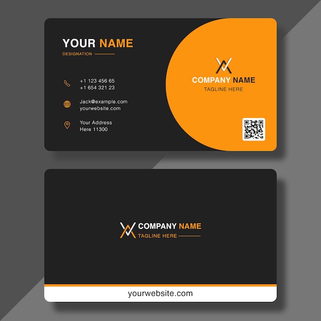 Modern yellow and black business card design template