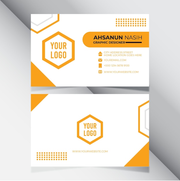 Modern yellow bussines card abstract elegant