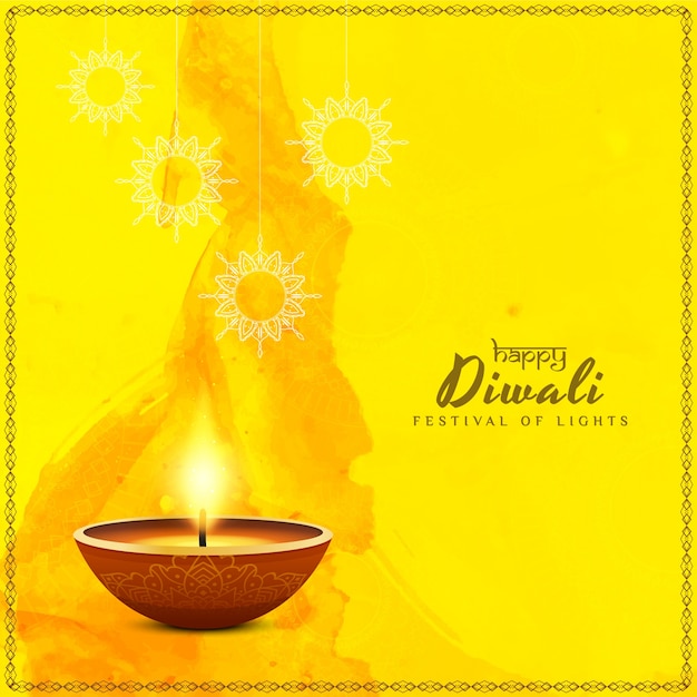 Modern yellow design for diwali celebrations