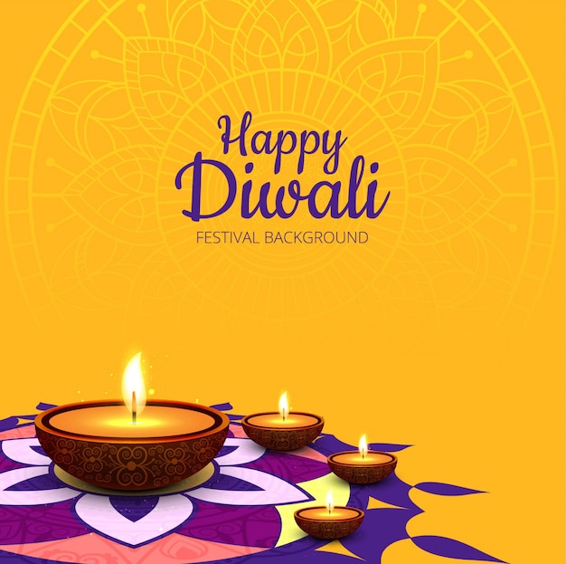 Modern yellow diwali background