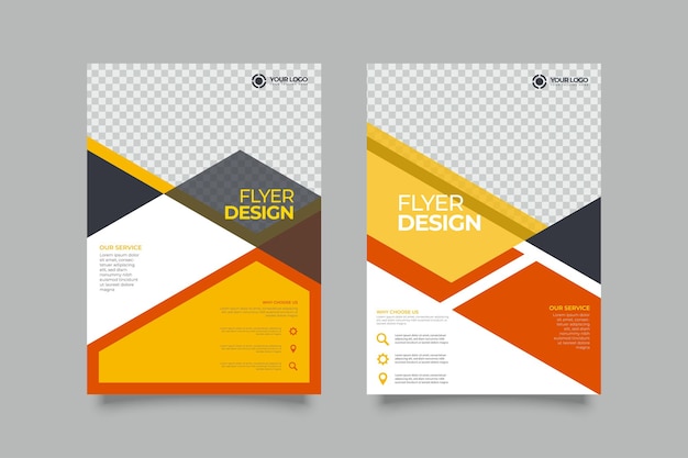 Vector modern yellow flyer design for corporate business