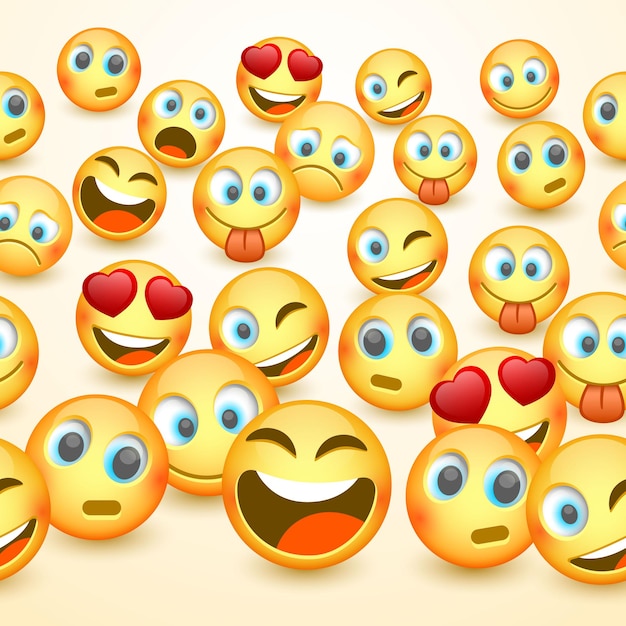 Modern yellow laughing emoji