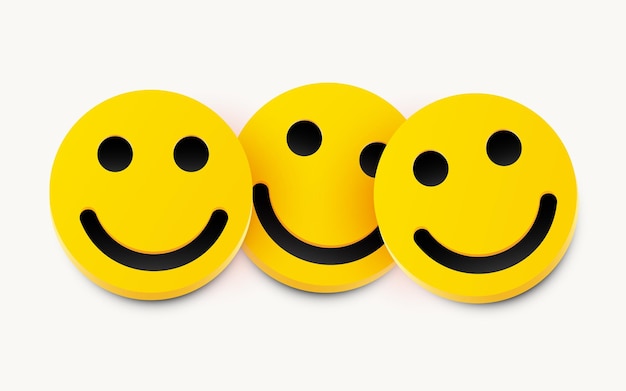Modern yellow laughing three smiles.