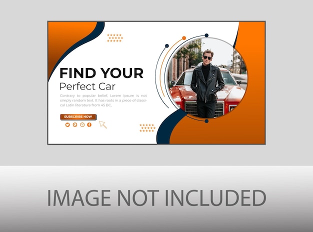 Modern youtube thumbnail or web banner with abstract shape and attractive color