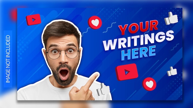 Vector modern youtube thumbnail and youtube background template