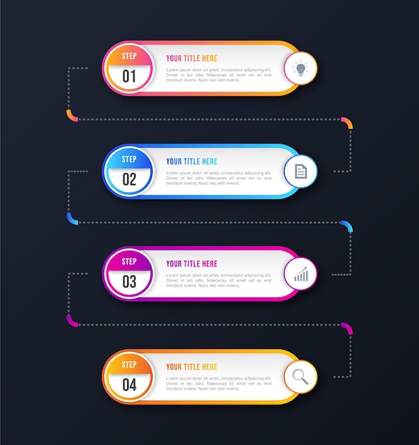 Modern zakelijk infographic concept met 4 stappenbanner