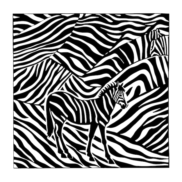 Vector modern zebra art print