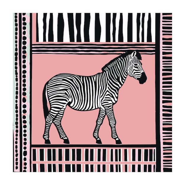 Vettore moderna stampa d'arte della zebra