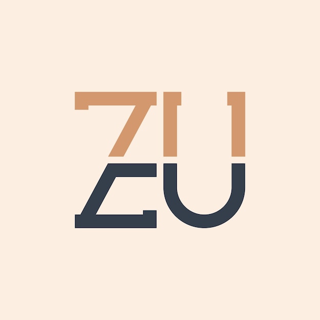 현대적인 ZU 글자 로고 디자인 창의적이고 다재다능한 ZU 로고 디자인 모든 비즈니스에 적합합니다.