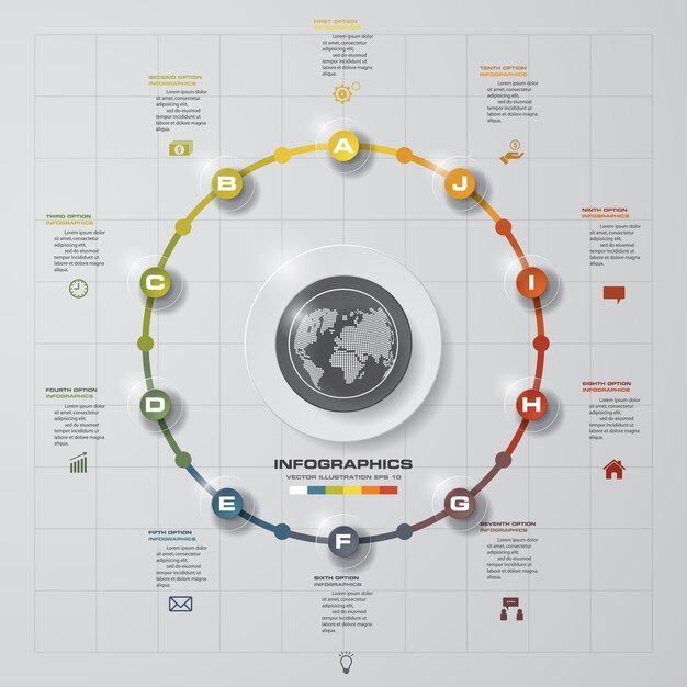 Moderne 10 opties presentatie zakelijke infographics