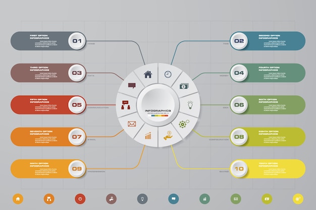 Moderne 10 opties presentatie zakelijke infographics