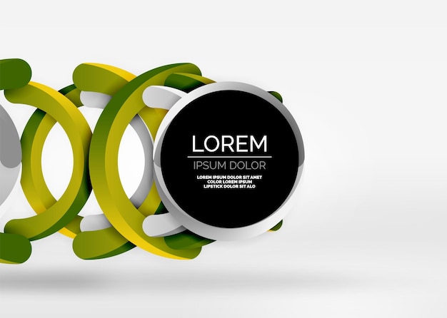 Moderne 3d-ringcompositie op grijze en witte ruimte vector abstracte achtergrond