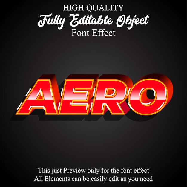 Moderne 3d rode aero tekststijl bewerkbaar lettertype-effect