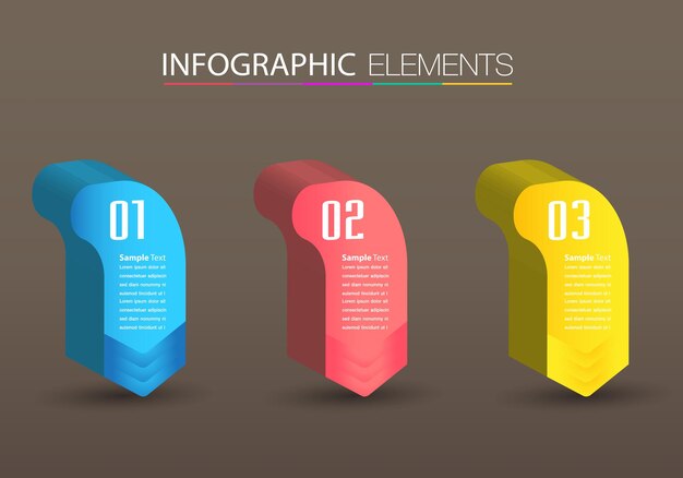 Moderne 3d-tekstvak sjabloon, banner infographics