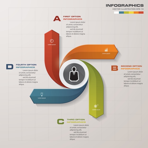 Moderne 4 opties presentatie zakelijke infographics sjabloon