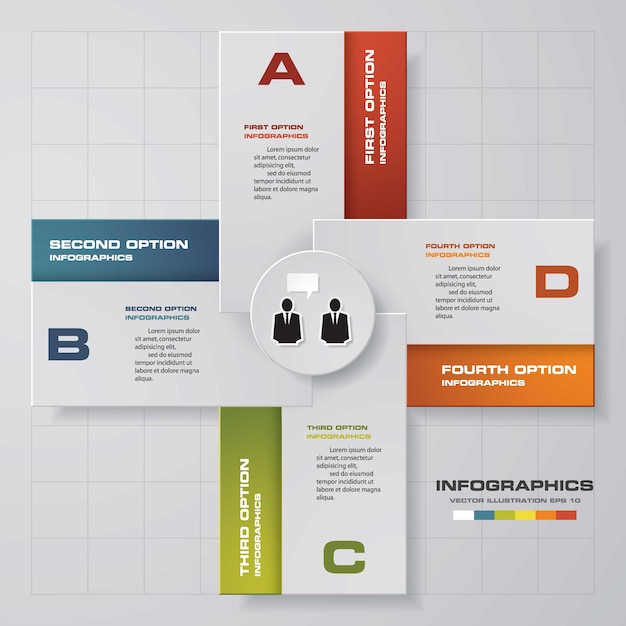 Moderne 4 opties presentatie zakelijke infographics sjabloon