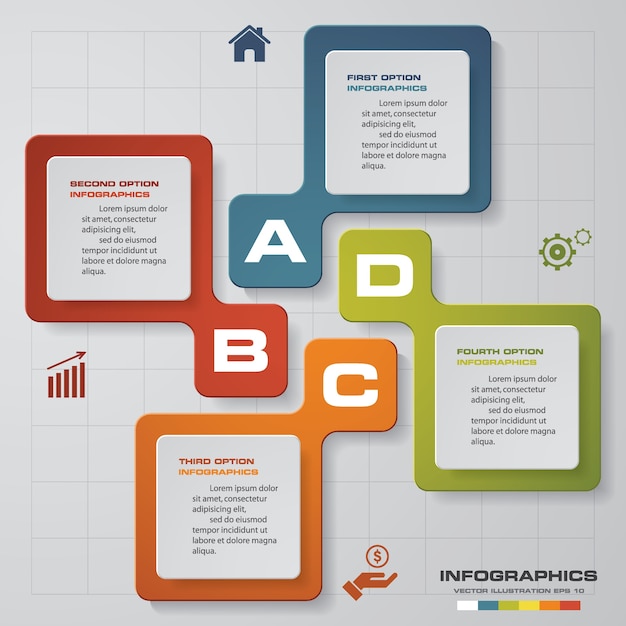 Moderne 4 opties presentatie zakelijke infographics sjabloon