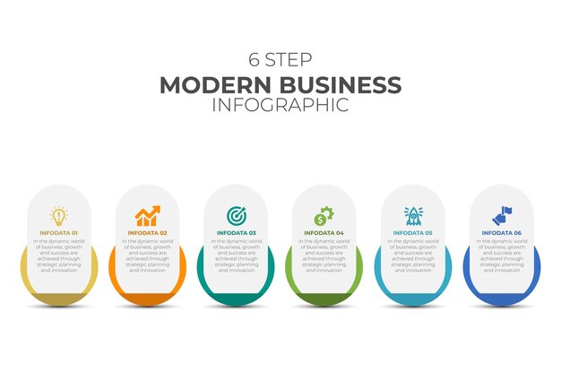 Moderne 5-staps infographic voor bedrijven