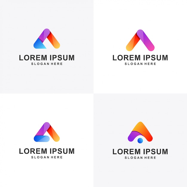 Moderne A-logo set