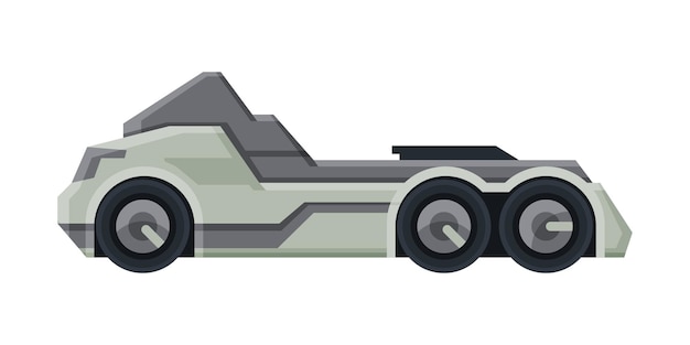 Vector moderne aanhangwagen die het voertuig levert, vlakke vectorillustratie op witte achtergrond