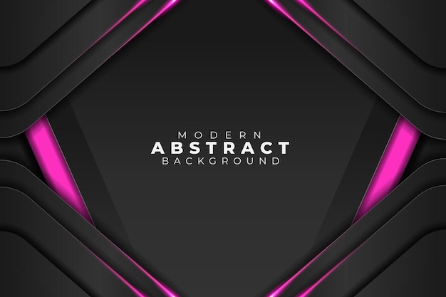 Moderne abstracte achtergrond 3d-technologie futuristische overlappende zwarte metalen combinatie roze kleur vector gebaseerd