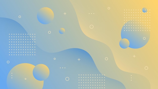 Moderne abstracte achtergrond met bewegingsgolven Retro Memphis en blauwe oranje gradiënt kleur