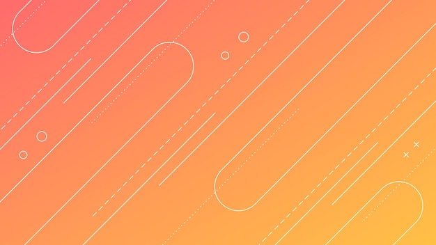 Moderne abstracte achtergrond met Memphis Retro Element en oranje kleurverloop