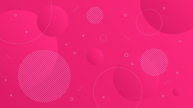 Moderne abstracte achtergrond met Motion Round Retro Memphis en rood roze kleurverloop