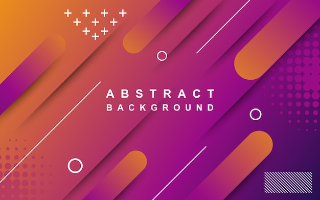 moderne abstracte achtergrond ontwerp geometrische samenstelling neon paars tot oranje gradaties