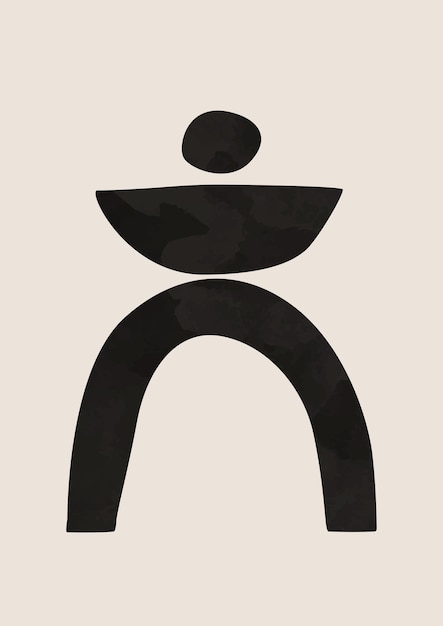 Moderne abstracte boho-poster. Zwart-wit eigentijds ontwerp Minimalistische stijl uit het midden van de eeuw