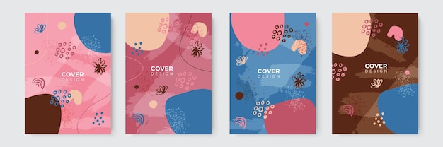 Moderne abstracte covers set, minimaal covers ontwerp. kleurrijke geometrische achtergrond, vectorillustratie.