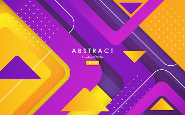 Moderne abstracte gele en paarse gradiënten kleur achtergrond overlappende lagen