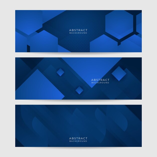 Moderne abstracte gradiënt donker marineblauwe banner Minimale geometrische donkerblauw licht banner abstract achtergrondontwerp Vector abstract grafisch ontwerp banner patroon achtergrond sjabloon