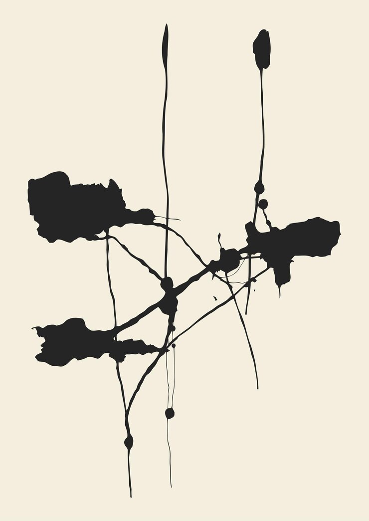 Moderne abstracte inkt splash art gedurfde en dynamische inkt splatter design