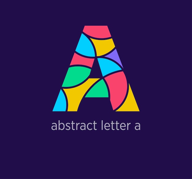 Moderne abstracte letter een logo-pictogram Uniek mozaïekontwerp kleurovergangen Kleurrijke letter a