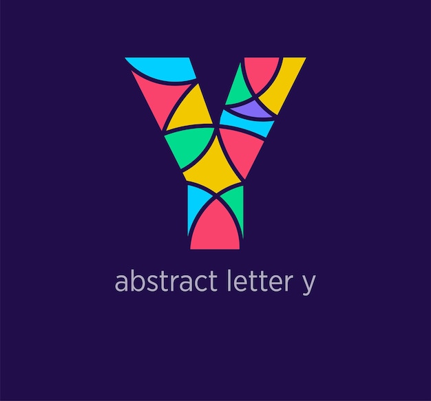 Moderne abstracte letter y logo icoon Uniek mozaïek ontwerp kleurovergangen Kleurrijke letter y