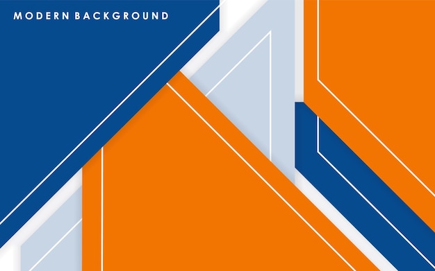 Moderne abstracte oranje blauwe en witte achtergrond kleur sjabloon ontwerp