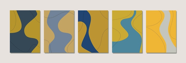 Moderne abstracte organische minimale achtergrond Amorfe kloddervormige handgetekende kunstwerken