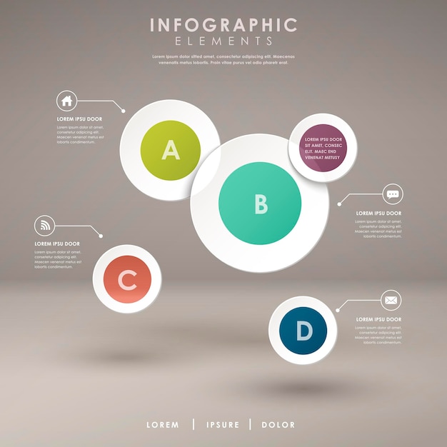 Moderne abstracte papieren cirkeldiagram infographic elementen