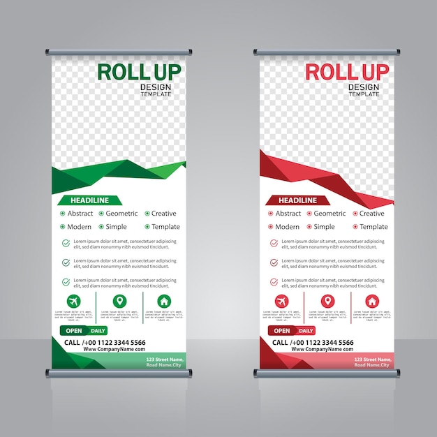 Moderne abstracte roll-up banner sjabloon