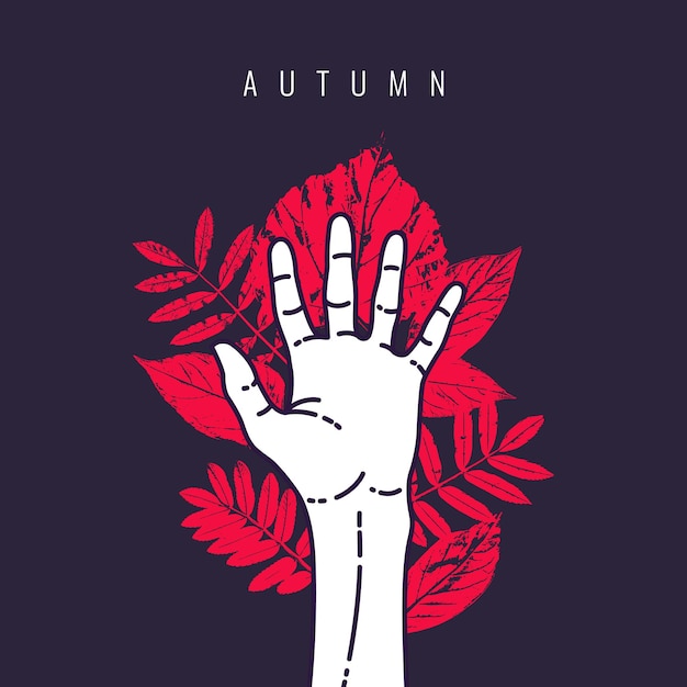 Moderne achtergrond met vlakke stijl vector herfst poster