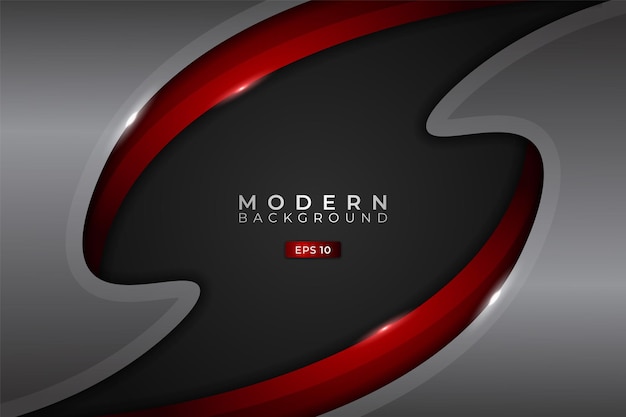 Moderne achtergrond metallic glanzend overlapt elegant zilver en rood