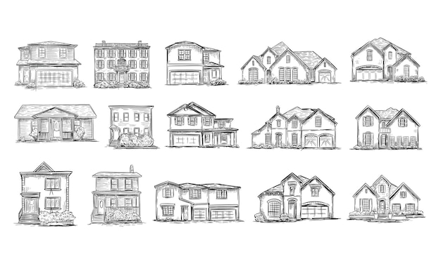 Moderne Amerikaanse huis handgetekende collectie