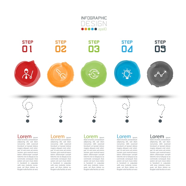 Moderne aquarel label infographics