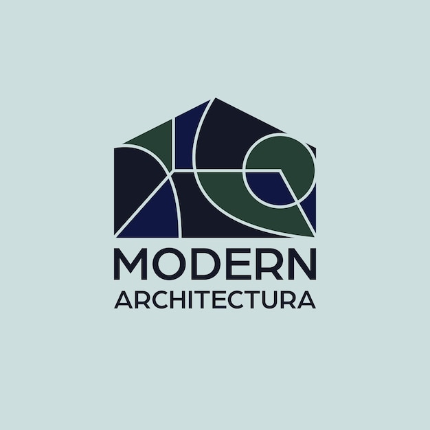 Moderne architectuur logo ontwerp Abstract huis met geometrische vormen logo Architecturale kunst