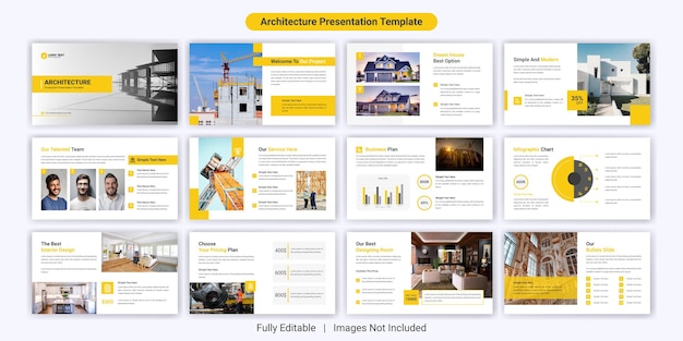 Moderne architectuur PowerPoint-presentatiedia-sjabloonontwerpset