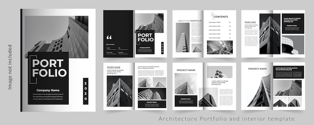 Moderne architectuurportfolio of interieursjabloon