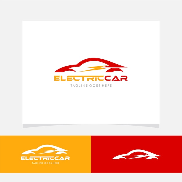 moderne auto logo pictogram met verschillende kleuren, elektrische auto