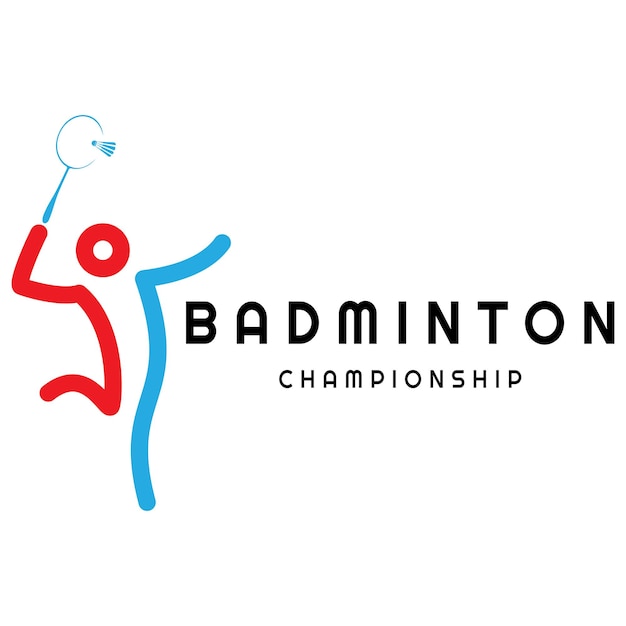 Moderne badminton logo ontwerp met Dynamic Shuttlecock en Racket voor kampioenschap